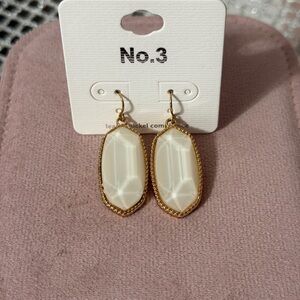 Elegant Gold and White Dangle Earrings